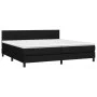 Box spring bed mattress and LED lights black fabric 200x200 cm by vidaXL, Beds and slatted bases - Ref: Foro24-3133183, Price...