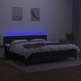 Box spring bed mattress and LED lights black fabric 200x200 cm by vidaXL, Beds and slatted bases - Ref: Foro24-3133183, Price...