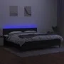 Box spring bed mattress and LED lights black fabric 200x200 cm by vidaXL, Beds and slatted bases - Ref: Foro24-3133183, Price...