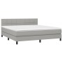 Box spring bed mattress and LED lights light gray fabric 180x200 cm by vidaXL, Beds and slatted bases - Ref: Foro24-3133173, ...
