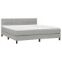 Boxspringbettmatratze und LED-Leuchten hellgrauer Stoff 180x200 cm von vidaXL, Betten und Lattenroste - Ref: Foro24-3133173, ...