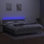 Boxspringbettmatratze und LED-Leuchten hellgrauer Stoff 180x200 cm von vidaXL, Betten und Lattenroste - Ref: Foro24-3133173, ...