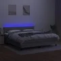 Boxspringbettmatratze und LED-Leuchten hellgrauer Stoff 180x200 cm von vidaXL, Betten und Lattenroste - Ref: Foro24-3133173, ...