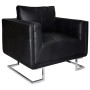 Armchair with chrome legs, black synthetic leather by vidaXL, Armchairs - Ref: Foro24-241004, Price: 299,37 €, Discount: %