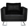 Armchair with chrome legs, black synthetic leather by vidaXL, Armchairs - Ref: Foro24-241004, Price: 299,37 €, Discount: %