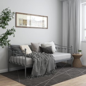 Graues Metall-Schlafsofagestell 90x200 cm von vidaXL, Betten und Lattenroste - Ref: Foro24-324757, Preis: 165,26 €, Rabatt: %