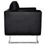 Sillón con patas cromadas cuero sintético negro de vidaXL, Sillones - Ref: Foro24-241004, Precio: 277,68 €