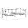 Gray metal sofa bed frame 90x200 cm by vidaXL, Beds and slatted bases - Ref: Foro24-324757, Price: 158,49 €, Discount: %