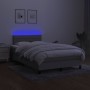 Box spring bed with fabric mattress and light gray LED 120x200 cm by vidaXL, Beds and slatted bases - Ref: Foro24-3133221, Pr...