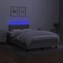 Box spring bed with fabric mattress and light gray LED 120x200 cm by vidaXL, Beds and slatted bases - Ref: Foro24-3133221, Pr...