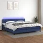 Cama box spring colchón y luces LED tela azul 200x200 cm de vidaXL, Camas y somieres - Ref: Foro24-3133187, Precio: 580,65 €,...