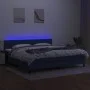 Cama box spring colchón y luces LED tela azul 200x200 cm de vidaXL, Camas y somieres - Ref: Foro24-3133187, Precio: 580,65 €,...