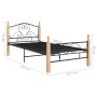 Estructura de cama de metal negro 100x200 cm de vidaXL, Camas y somieres - Ref: Foro24-324940, Precio: 126,40 €, Descuento: %