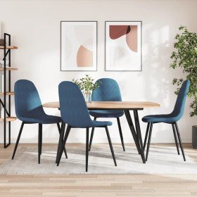 Sillas de comedor 4 unidades terciopelo azul Sillas de comedor 4 unidades terciopelo azul