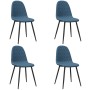 Sillas de comedor 4 unidades terciopelo azul