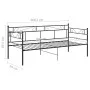Black metal sofa bed frame 90x200 cm by vidaXL, Beds and slatted bases - Ref: Foro24-324767, Price: 135,01 €, Discount: %