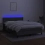Box spring bed mattress and LED lights dark gray fabric 140x190 cm by vidaXL, Beds and slatted bases - Ref: Foro24-3133230, P...