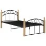 Bettgestell aus Metall und massivem Eichenholz 90x200 cm von vidaXL, Betten und Lattenroste - Ref: Foro24-324925, Preis: 83,4...