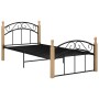 Metal bed frame and solid oak wood 90x200 cm by vidaXL, Beds and slatted bases - Ref: Foro24-324925, Price: 83,49 €, Discount: %