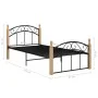 Bettgestell aus Metall und massivem Eichenholz 90x200 cm von vidaXL, Betten und Lattenroste - Ref: Foro24-324925, Preis: 83,4...
