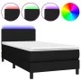 Cama box spring con colchón LED tela negro 80x200 cm de vidaXL, Camas y somieres - Ref: Foro24-3132951, Precio: 271,96 €, Des...