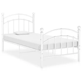 Bettgestell aus weißem Metall, 100 x 200 cm von vidaXL, Betten und Lattenroste - Ref: Foro24-324971, Preis: 87,11 €, Rabatt: %