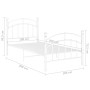 Bettgestell aus weißem Metall, 100 x 200 cm von vidaXL, Betten und Lattenroste - Ref: Foro24-324971, Preis: 93,28 €, Rabatt: %