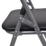 Folding dining chairs 2 pcs synthetic leather and black steel by vidaXL, Folding stools and chairs - Ref: Foro24-241494, Pric...