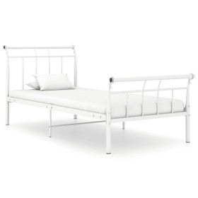 Bettgestell aus weißem Metall, 100 x 200 cm von vidaXL, Betten und Lattenroste - Ref: Foro24-325034, Preis: 72,65 €, Rabatt: %