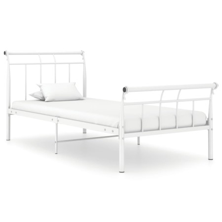 Estructura de cama de metal blanco 100x200 cm de vidaXL, Camas y somieres - Ref: Foro24-325034, Precio: 72,59 €, Descuento: %