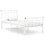 Bettgestell aus weißem Metall, 100 x 200 cm von vidaXL, Betten und Lattenroste - Ref: Foro24-325034, Preis: 72,21 €, Rabatt: %