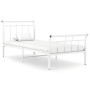 Estructura de cama de metal blanco 100x200 cm de vidaXL, Camas y somieres - Ref: Foro24-325034, Precio: 72,59 €, Descuento: %