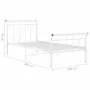 Bettgestell aus weißem Metall, 100 x 200 cm von vidaXL, Betten und Lattenroste - Ref: Foro24-325034, Preis: 72,21 €, Rabatt: %