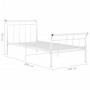 Bettgestell aus weißem Metall, 100 x 200 cm von vidaXL, Betten und Lattenroste - Ref: Foro24-325034, Preis: 72,65 €, Rabatt: %