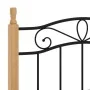 Solid oak wood bed frame black metal 100x200 cm by vidaXL, Beds and slatted bases - Ref: Foro24-324912, Price: 90,05 €, Disco...