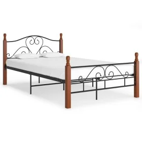 Schwarzer Metallbettrahmen 120x200 cm von vidaXL, Betten und Lattenroste - Ref: Foro24-324934, Preis: 143,94 €, Rabatt: %