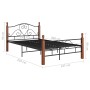 Estructura de cama de metal negro 120x200 cm de vidaXL, Camas y somieres - Ref: Foro24-324934, Precio: 145,66 €, Descuento: %