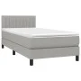 Box spring bed mattress and LED lights light gray fabric 100x200 cm by vidaXL, Beds and slatted bases - Ref: Foro24-3133293, ...
