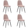 Sillas de comedor 4 unidades terciopelo rosa