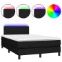 Box spring bed with LED mattress black fabric 120x200 cm by vidaXL, Beds and slatted bases - Ref: Foro24-3133303, Price: 380,...
