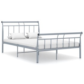 Estructura de cama de metal gris 120x200 cm