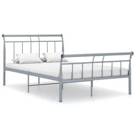 Gray metal bed frame 120x200 cm by vidaXL, Beds and slatted bases - Ref: Foro24-325038, Price: 90,31 €, Discount: %
