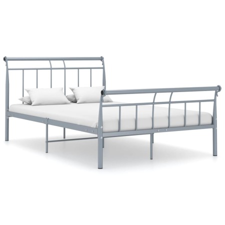 Gray metal bed frame 120x200 cm by vidaXL, Beds and slatted bases - Ref: Foro24-325038, Price: 91,09 €, Discount: %