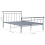 Gray metal bed frame 120x200 cm by vidaXL, Beds and slatted bases - Ref: Foro24-325038, Price: 91,09 €, Discount: %