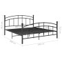Estructura de cama de metal negro 200x200 cm de vidaXL, Camas y somieres - Ref: Foro24-324985, Precio: 151,17 €, Descuento: %