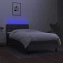 Box spring bed mattress and LED lights dark gray fabric 80x200 cm by vidaXL, Beds and slatted bases - Ref: Foro24-3133350, Pr...