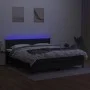 Box spring bed mattress and LED lights black fabric 160x200 cm by vidaXL, Beds and slatted bases - Ref: Foro24-3133327, Price...