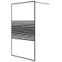 Mampara de ducha vidrio ESG transparente negro 115x195 cm
