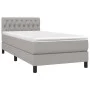 Box spring bed mattress and LED lights light gray fabric 100x200 cm by vidaXL, Beds and slatted bases - Ref: Foro24-3133373, ...