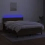Cama box spring colchón luces LED tela marrón oscuro 140x200cm de vidaXL, Camas y somieres - Ref: Foro24-3133400, Precio: 423...